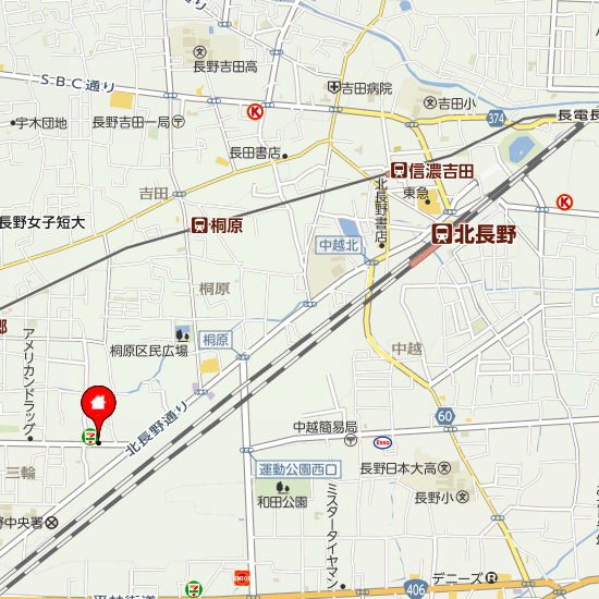 長野営業所周辺地図